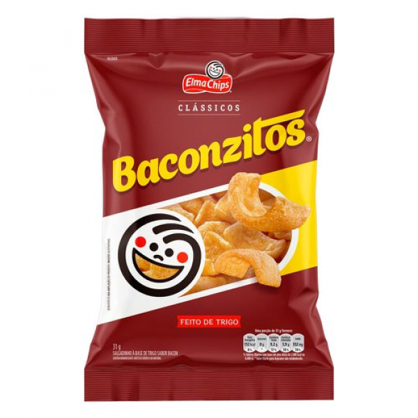 Salgadinho de Trigo sabor Bacon Baconzitos - Pacote 31g